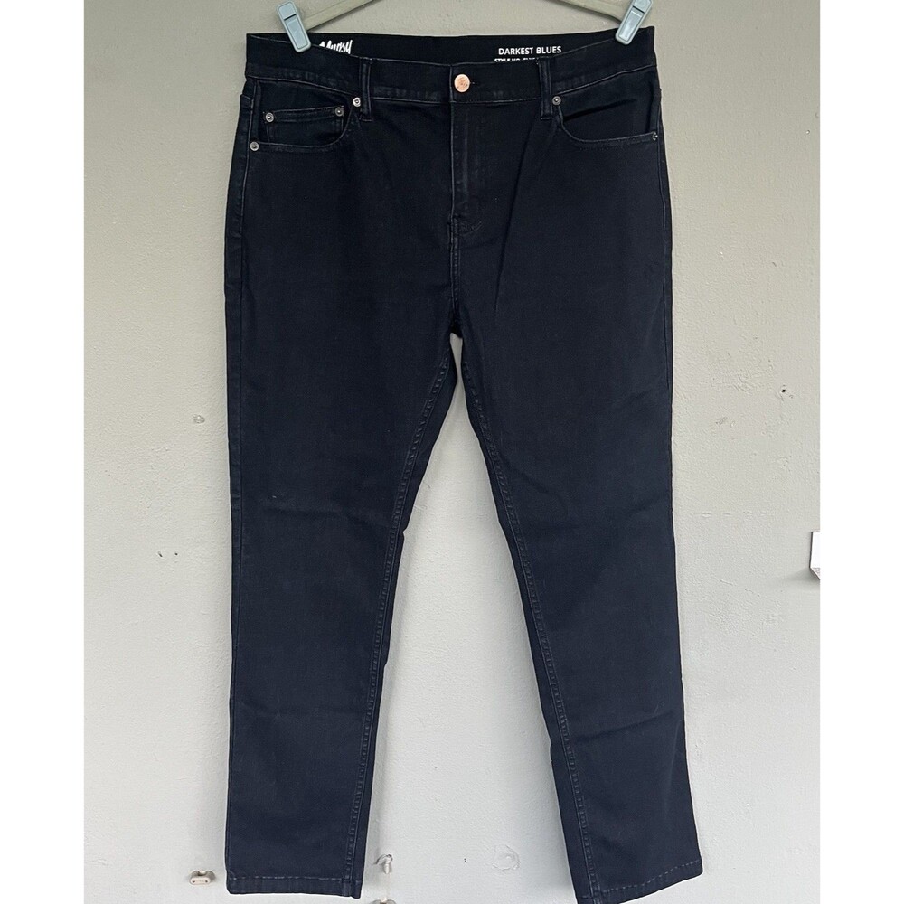 Mugsy Men's Jeans 36x34 Darkest Blues Stretch Flex Tapered Indigo Denim FLX5NDB